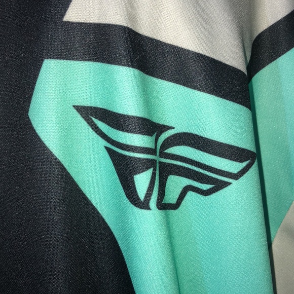 Fly racing kinetic 2X racing jersey turquoise blue long sleeve motocross outdoor - Picture 6 of 9